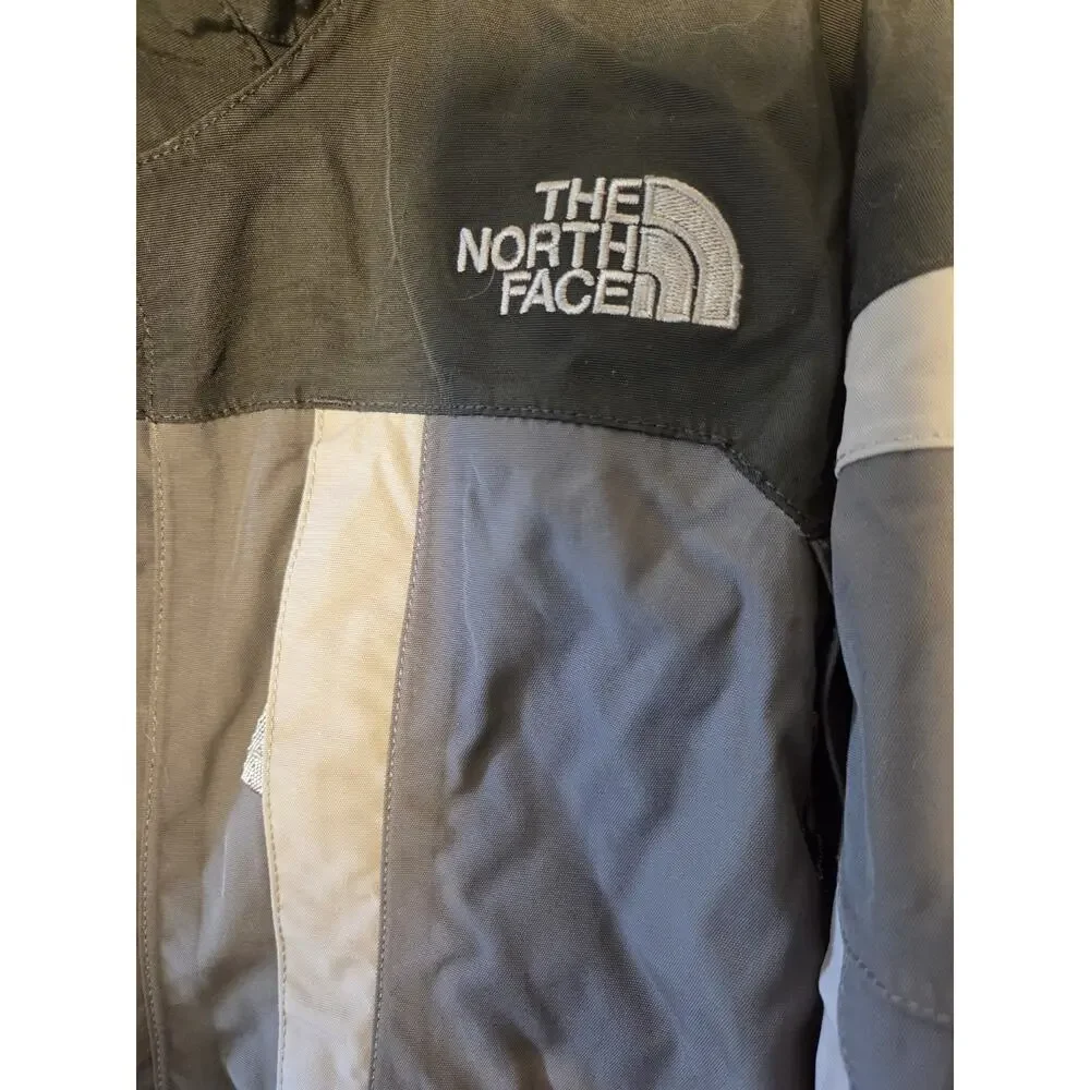 The North Face Mens M Hyvent Ski Shell Jacket Full Zip Liner Black Gray Hooded